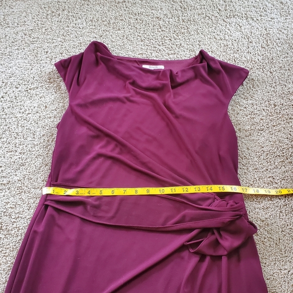 Burgundy RW&Co side gather dress - Picture 3 of 5